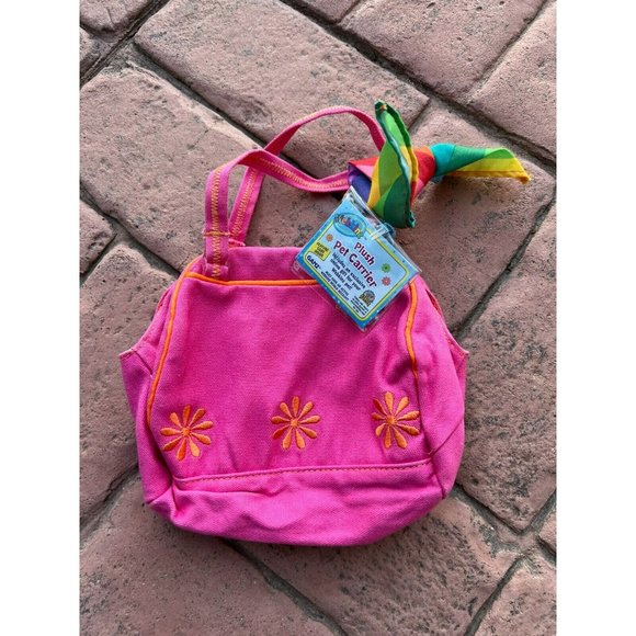 NWT Ganz‎ Webkinz Plush Pet Carrier SEALED CODE Pink Rainbow Purse Tote Bag - Picture 1 of 8